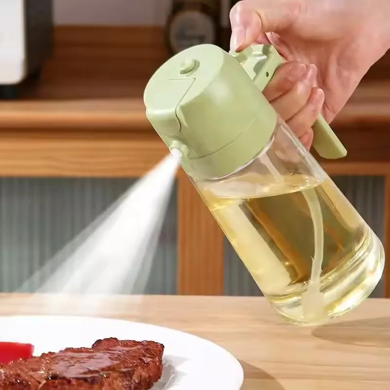 Multifunctional Oil Sprayer Dispenser Bottle Adjustable Nozzle  Kitchen BBQ Salad Cooking Refillable Vinegar Olive Oil Container