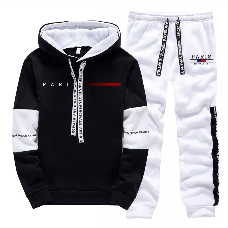 Autumn Winter Mens Tracksuit Print Casual Sweatshirts Sportswear Outdoors Sports Jogging Mens Clothing Single Piece Hoodie Pants view 4