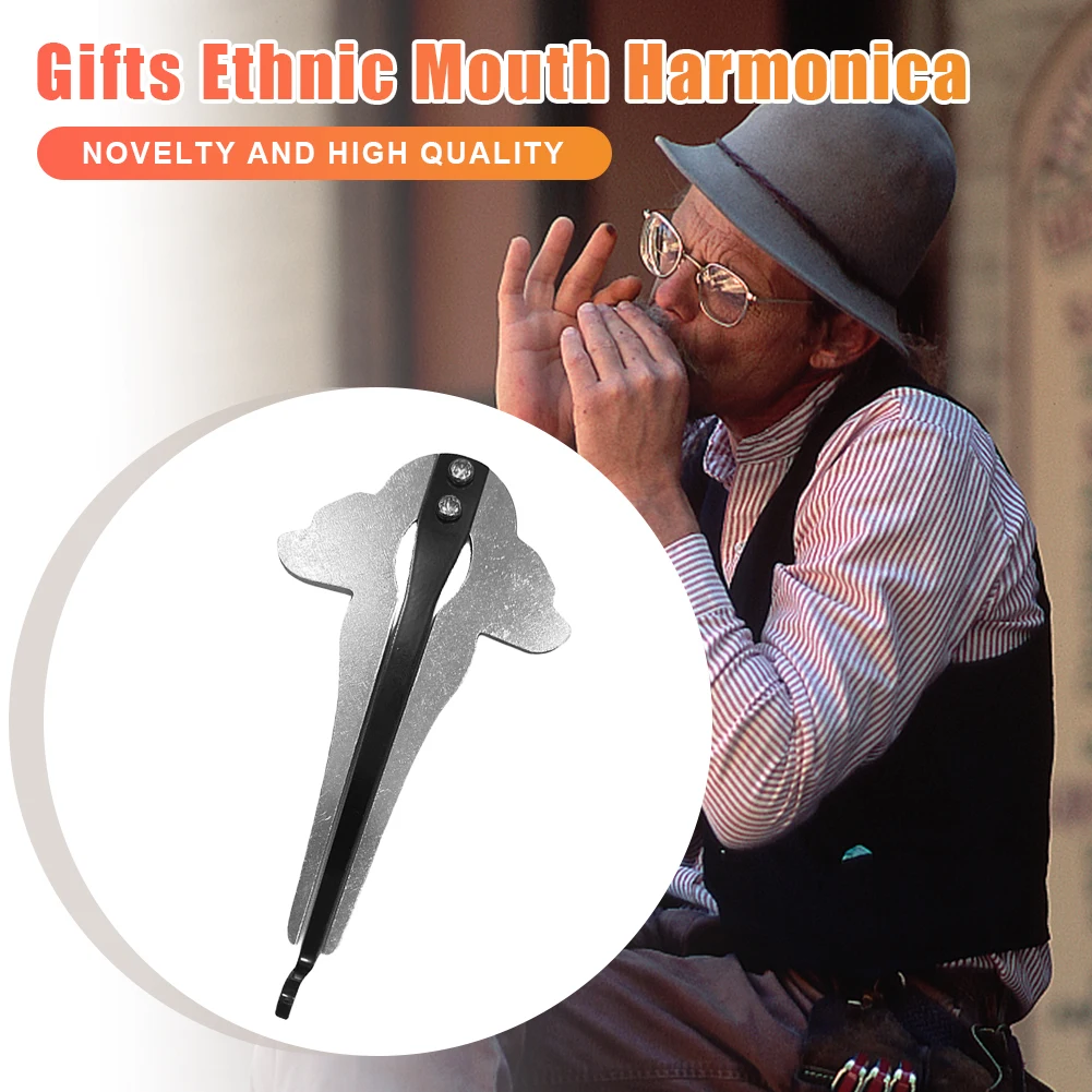 Portable Chrome Jews Harp with Beautiful Sound Innovative Design Ideal for Music Education and Creative Expression