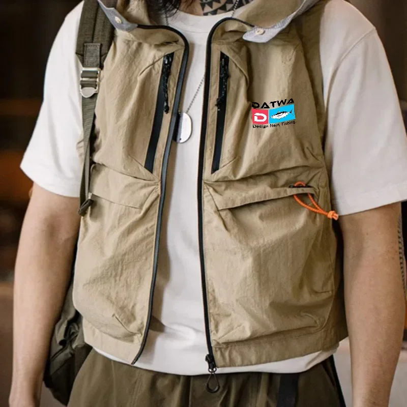 Datwa 남성용 야외 레저 낚시 조끼, 멀티 포켓 통기성 야외 스포츠 코트, 낚시 등산 디자인, 레저 조끼, 여름