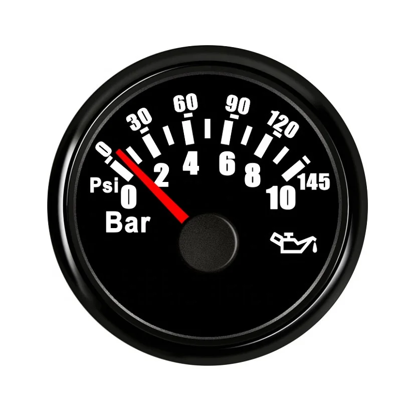 52mm 0-10Bar Oil Pressure Gauge for Large Equipment Automobile Cruise Ships Power Generator