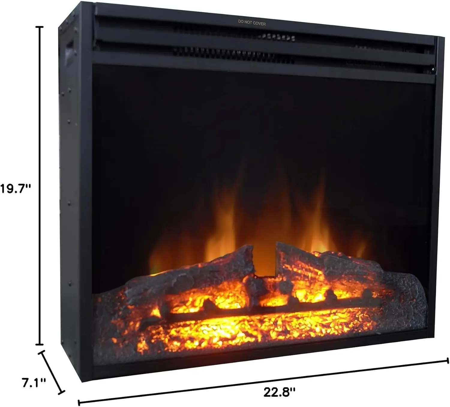 23-In. Freestanding 5116 BTU Electric Fireplace Heater Insert w/ Remote Control & Timer Flame Effect, Safety Shut Off, Dimmer 6