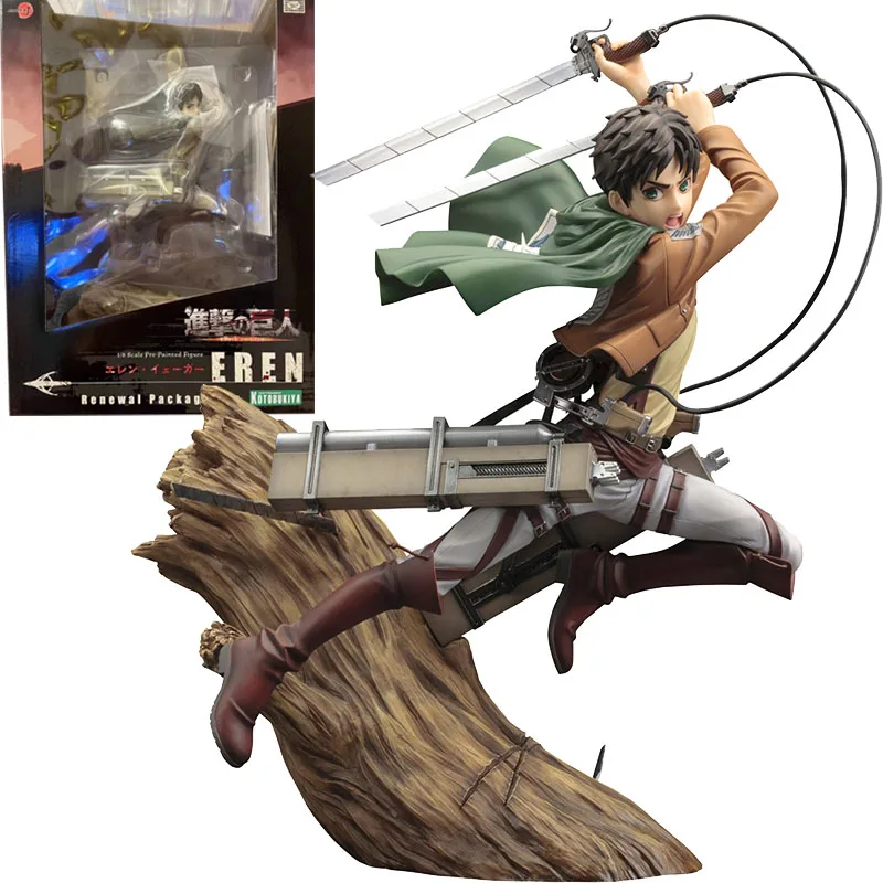 

In Stock Original Kotobukiya ARTFX J Eren Yeager Attack on Titan Anime Figure Model Collecile Action Toys Gifts