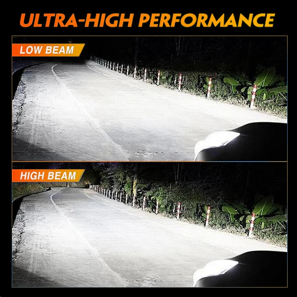 2개 H15 LED 헤드라이트 전구 CANBUS 6000K 화이트 300000LM 자동차 LED 하이빔 DRL 주행등 냉각 팬 포함 오류 없음 12V 24V