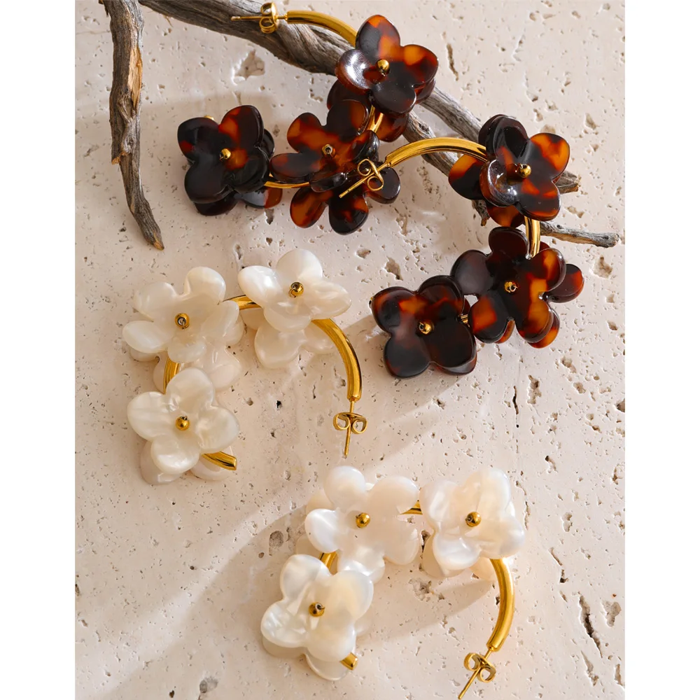 Yhpup Acrylic Acetate Hoop Earrings
