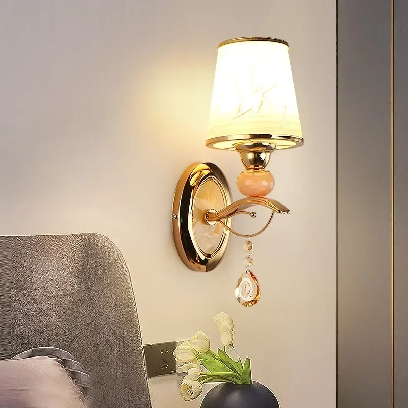 

Modern LED Wall Lamp with Glass Lampshade Wall Sconces for Hotel Bedroom Bedside Living Room Stairs Home Decoration