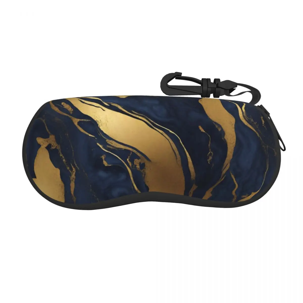 

Custom Scandinavian Minimalist Blue Gold Marble Swirls Shell Eyeglasses Protector Cases Fashion Sunglass Case Glasses Pouch