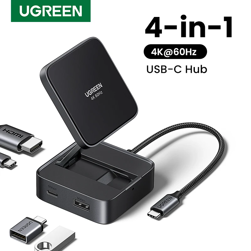 UGREEN Foldable USB C HUB 4K60Hz HDMI PD100W USB3.0 Docking Station for Phone Tablet Laptop Macbook Pro Air Android USB Splitter