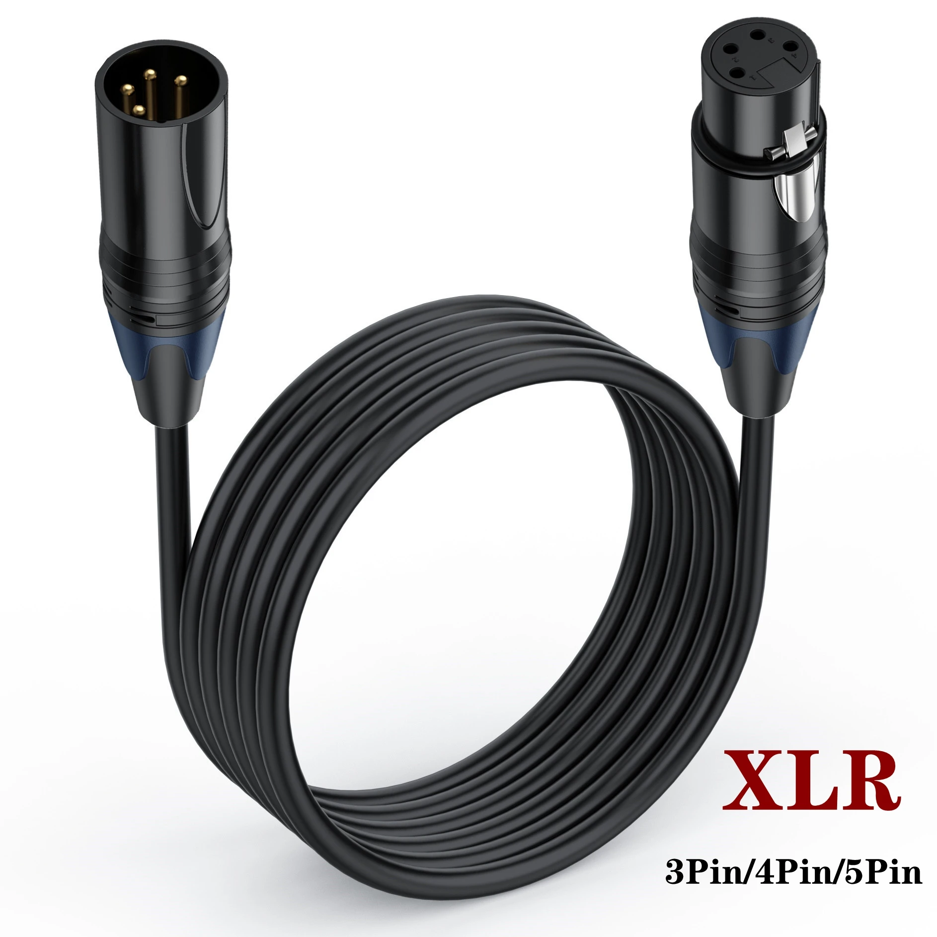 3倍 (分割出品) XLR4pinケーブル オス-メスxlrケーブルコードxlr4ピン5ピン3ピン、m/f、ofc