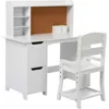 Kids Study Desk with chair,  Children School Study Table with  Chair for 3-8 Years Old, Study Writing Table for Home School Use 5