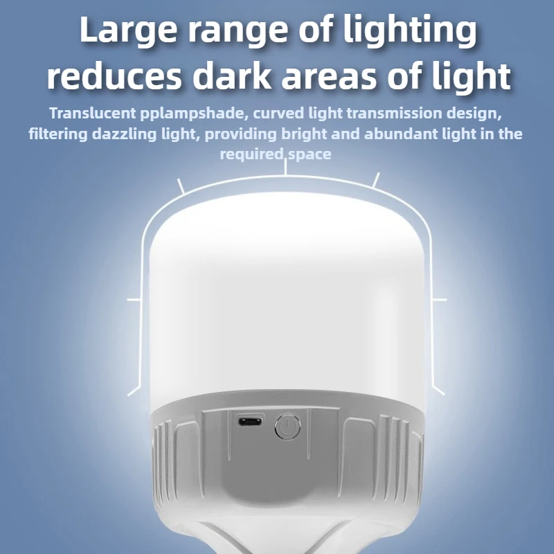 USB Rechargeable Portable Camping Light Bulb, Waterproof Tent Hanging Light, Outdoor Hiking Picnic Fishing Light
