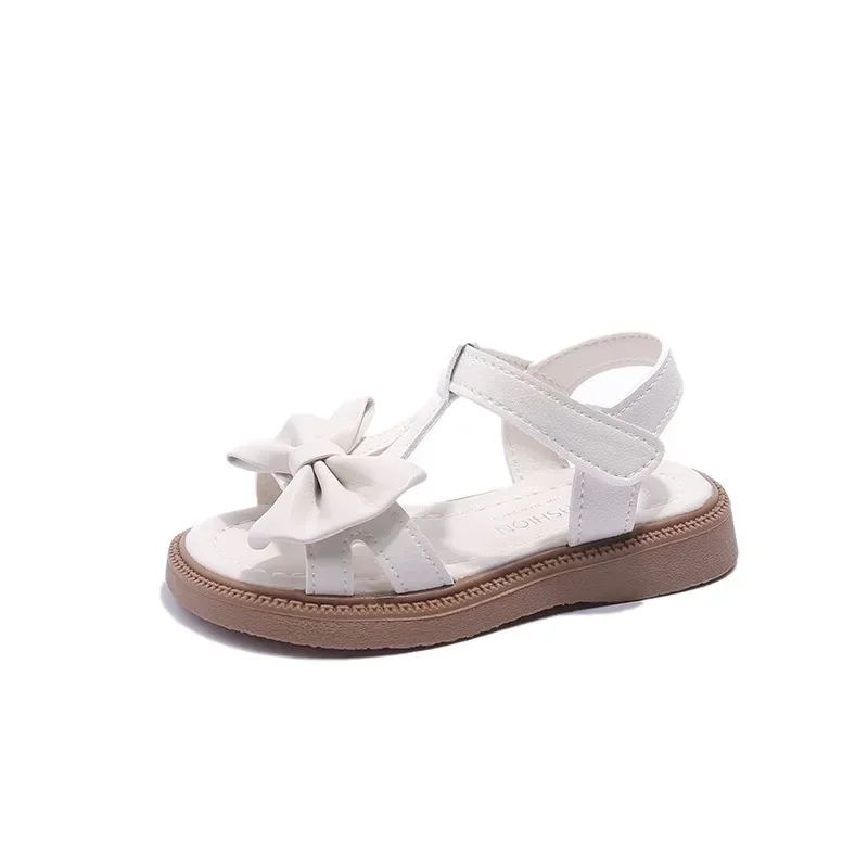 2024 Children Shoes Fashion Designer Bow Soft Soled Sandals Elegant Princess Shoes Versatile Girls Party Dresses Shoes Sandalias 5