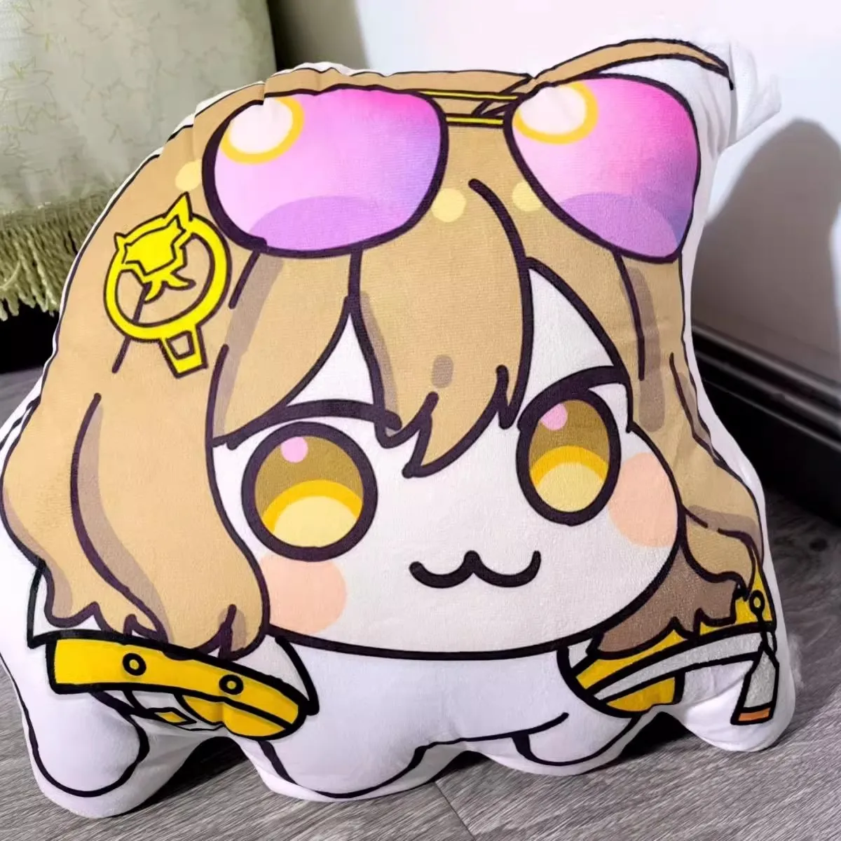 NIKKE GODDESS OF VICTORY Role Doro Plush Cushion Back Pillow Cartoon Cute Yellow Dog Stuffed Irregular Pillow Anime Kid Gift 5