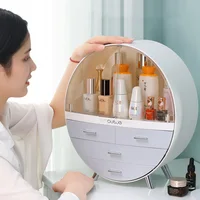 Big Dustproof Makeup Organizer With Drawer Skincare Jewelry Cosmetic Storage Box Lipstick Brush Holder Waterproof Storage Case 1