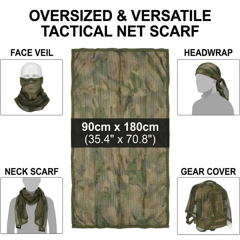 Breathable Camouflage Lightweight Outdoor Mesh Scarf and Veil