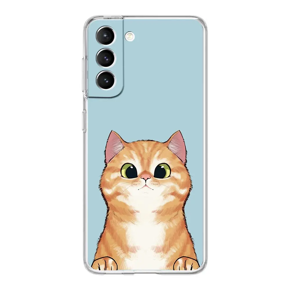 Adorable Cartoon Kitten Clear Silicone Phone Case