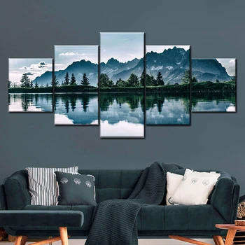 Daylight Mountain Scene Canvas Painting 1
