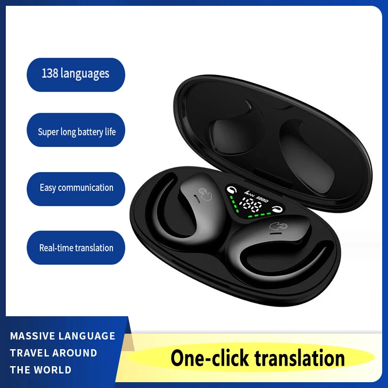 Translation Headphones 144 Languages Instant Translate Smart Voice Translator Wireless Bluetooth-compatible Translator Earphone translator earbuds voice translator language translator translator earphones translation headset