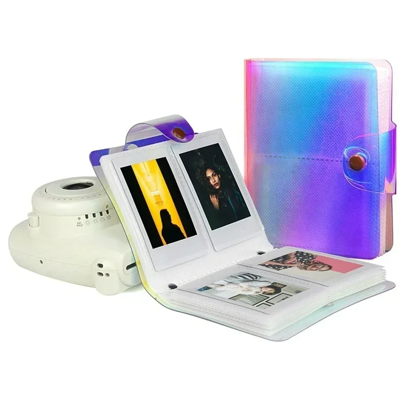 64 포켓 사진 앨범 Fujifilm Instax Mini 11 인스턴트 카메라 액세서리 용 패션 투명 젤리 그림 필름