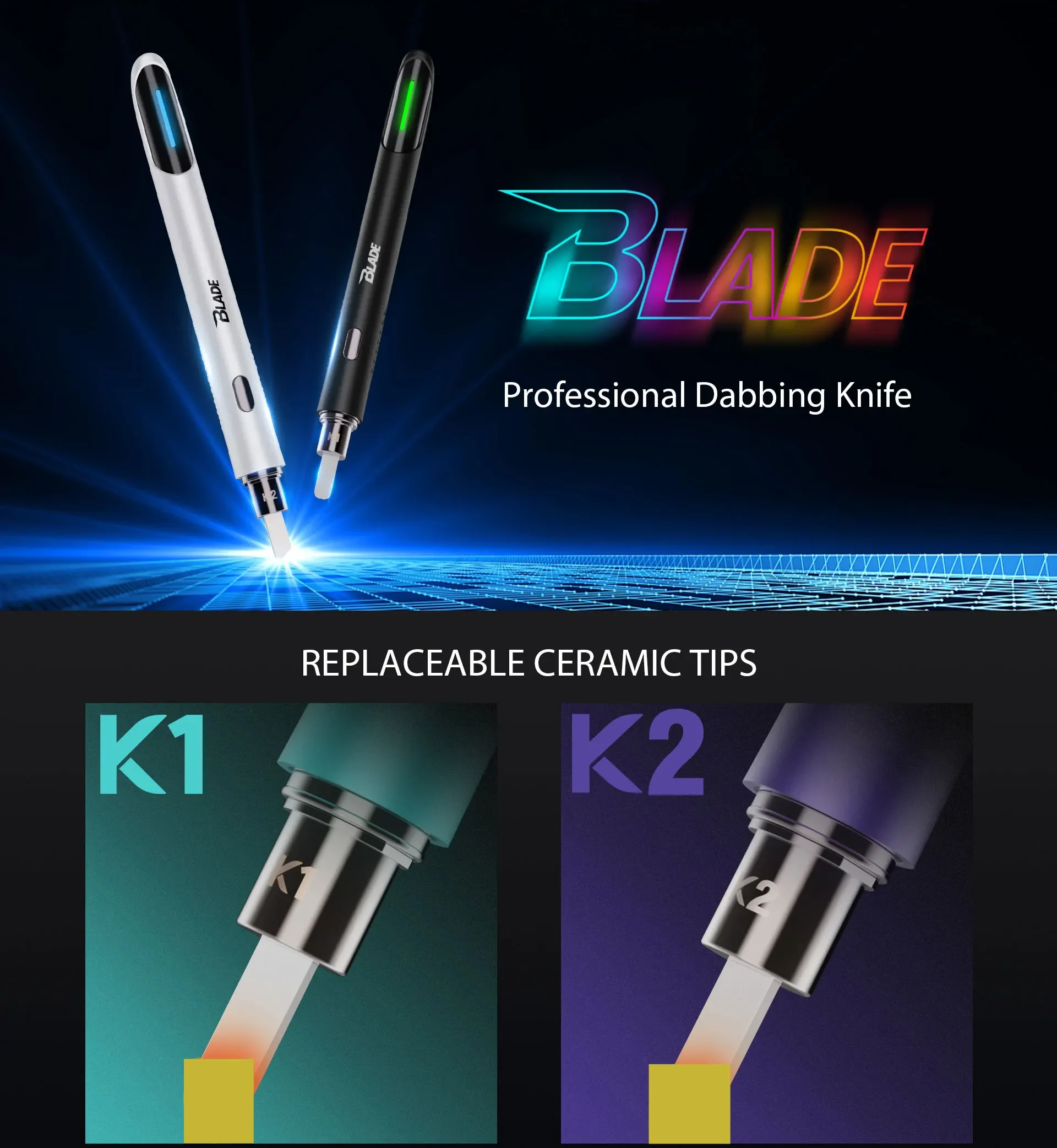Description Picture 2 of itemOriginal Yocan Blade Hot Knife 400mah Rechargeable Battery Ceramic Wax Heating Tool