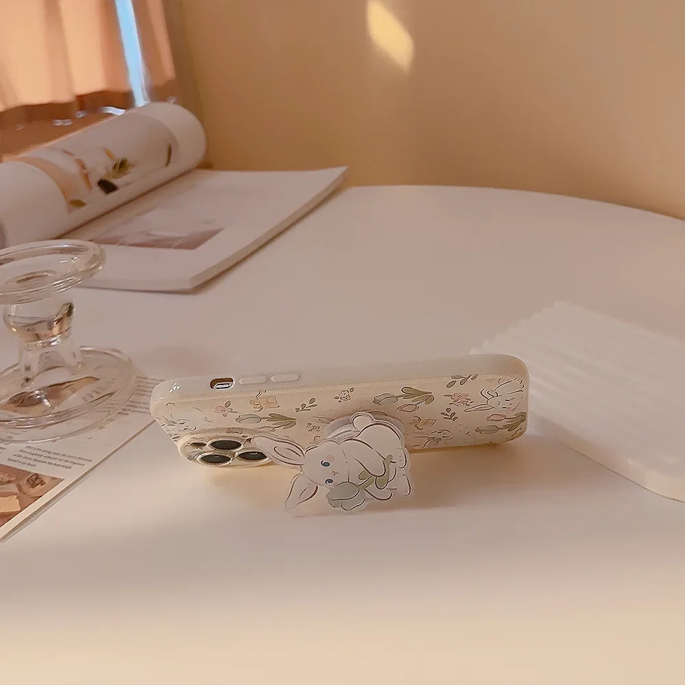 Garden rose rabbit cartoon bunny Bracket shell Phone Case For