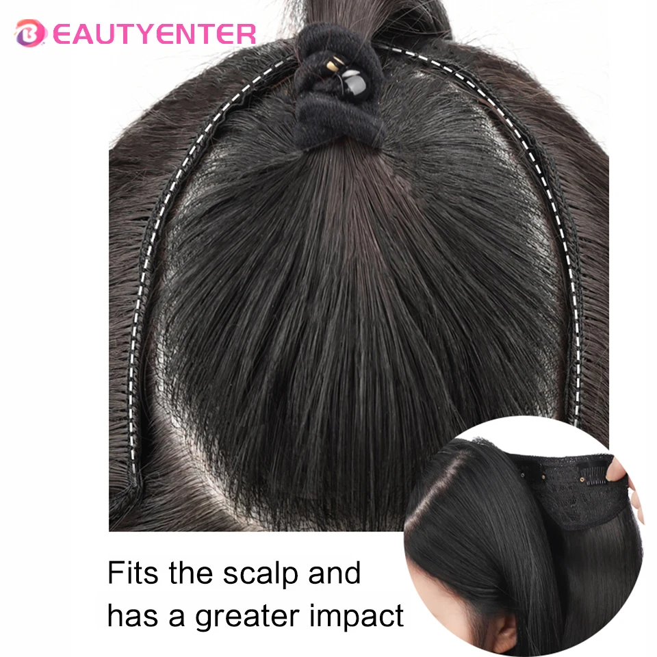 BEAUTY U-shaped Hair Extension Synthetic Hair Long Straight Clip In Hair Extensions False Hair Black Ren Hair Pieces for Women 2