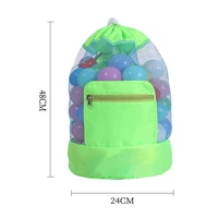 Large Capacity Kids Toy Storage Pouch Tote Bag Foldable Beach Mesh Bag Travel Beach Organizer Portable Net Storage Backpack 6