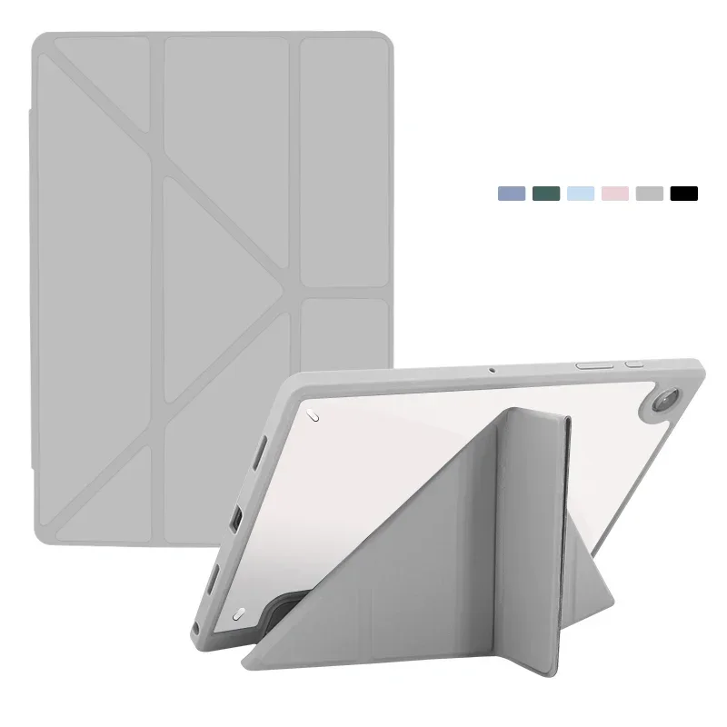 Clear Shockproof Stand Leather Tablet Case Cover - Hard Transparent Design