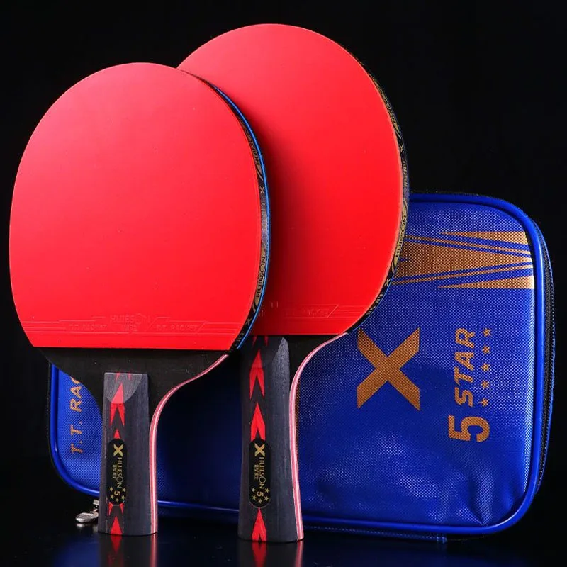 5/6 Star Table Tennis Racket Huieson Carbon Offensive Ping Pong Racket Paddle with Cover Bag table tennis racket