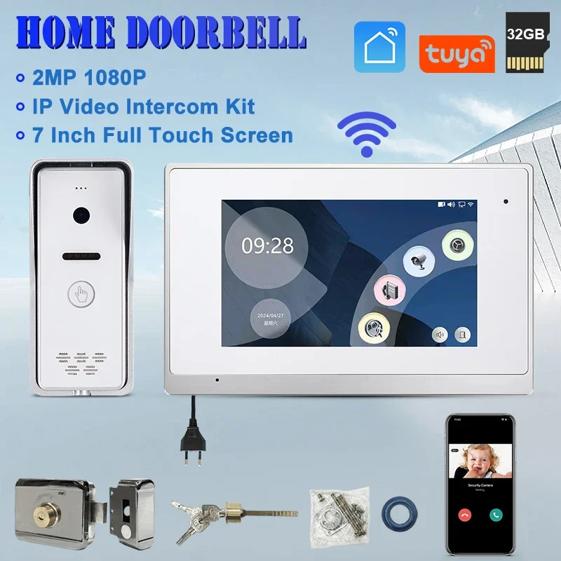 

Door Lock Unlock Wifi Doorbell Video Intercom System For Home Doorphone 7 Monitor Security Protect For Home Office Villa