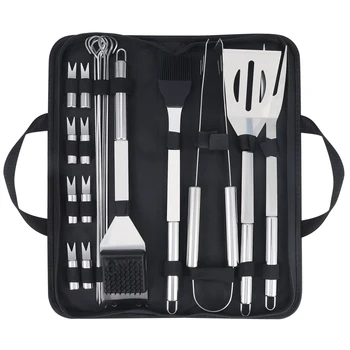 20PCS Barbecue Utensils, Grill Tools, Heavy Duty Stainless Steel Grill Set BBQ Grill Accessories for Outdoor,Grill Gifts for dad 1