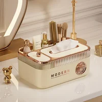 Luxury Cream Paper Towel Box Multi-Function Creative Home Living Room Tabletop Remote Controller Storage Drawer Box For Extracta 2