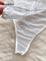 Magdalyn Transparent Floral Lace Women Bodysuits Sexy Fashion Elastic Sheer Onesie Slim Ins Bodycon One Piece Combination Tights - Image 6