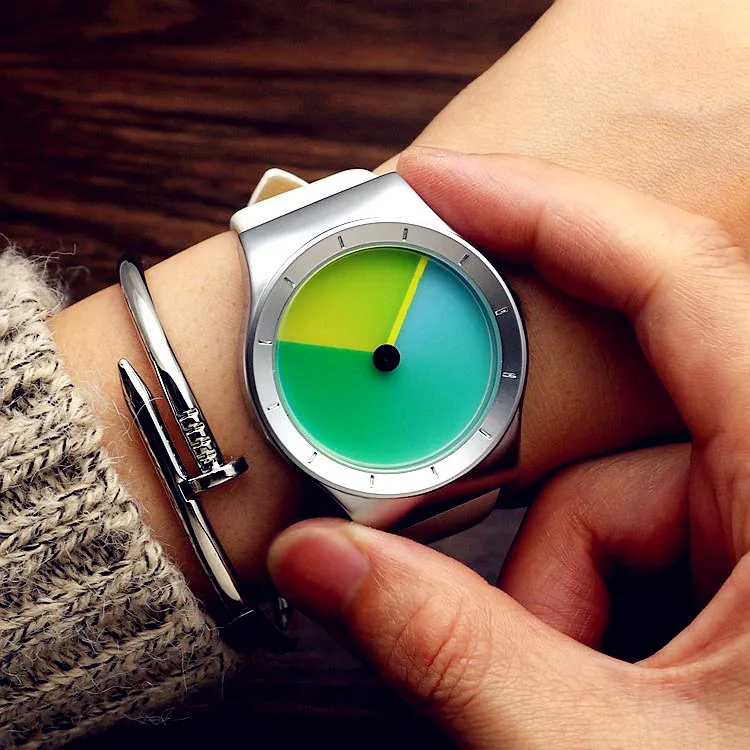 2021 Genuine Leather waterproof future new concept color watch tide men tide women fashion table wild belt quartz watch gift