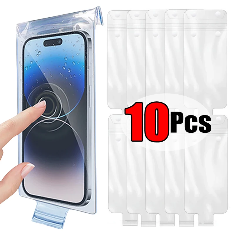 1-10PCS Cycling Rainproof Phone Pouch High Sensitivity Transparent Cellphone Cover Bag for IPhone Samsung Mi Waterproof Covers 1