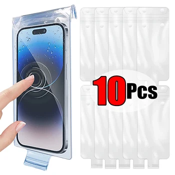 1-10PCS Cycling Rainproof Phone Pouch High Sensitivity Transparent Cellphone Cover Bag for IPhone Samsung Mi Waterproof Covers 1