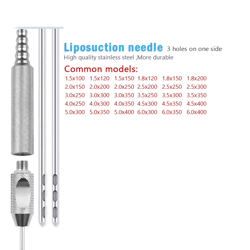 

Three Holes Liposuction Cannula Micro Cannula with Threaded Handle for Fat Transfer Liposuction Instrument