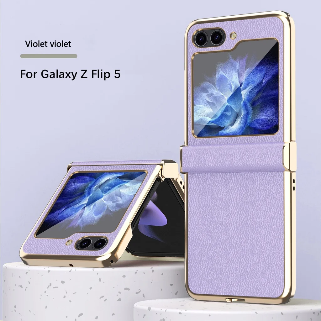 

For Samsung galaxy Z Flip 5 Flip 4 3 Case Slim Plating Frame Hard Clear Back Case For Galaxy Z Flip5 4 3 5G
