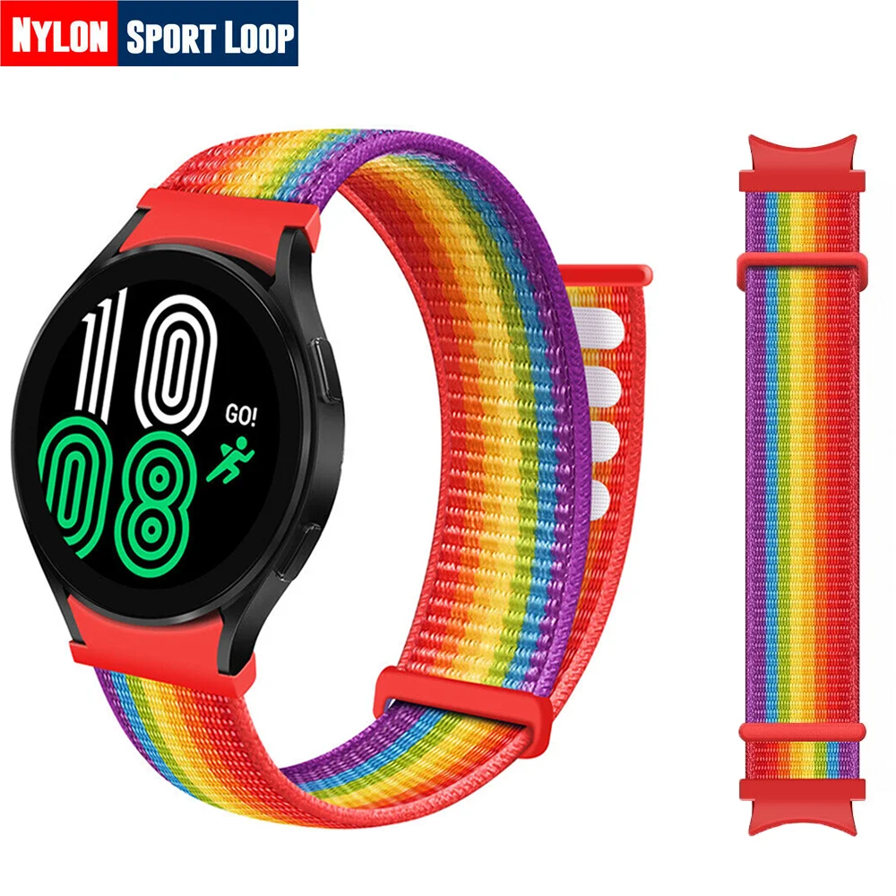 

No gaps band For Samsung Galaxy Watch 6-5-pro-4 44mm 40mm Sport belt 20mm nylon loop Bracelet Galaxy 4-6 classic 43mm 47mm Strap