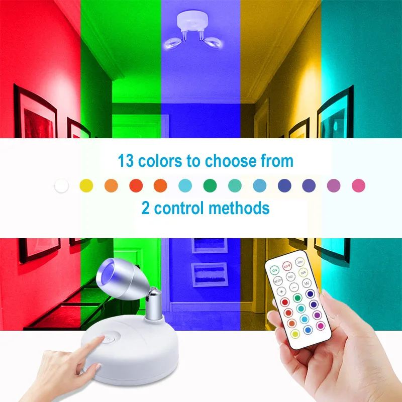 Colorful RGB Spotlight Birthday Party Atmosphere Light Wireless Window Display Wine Cabinet Illumination Light Exhibition Light
