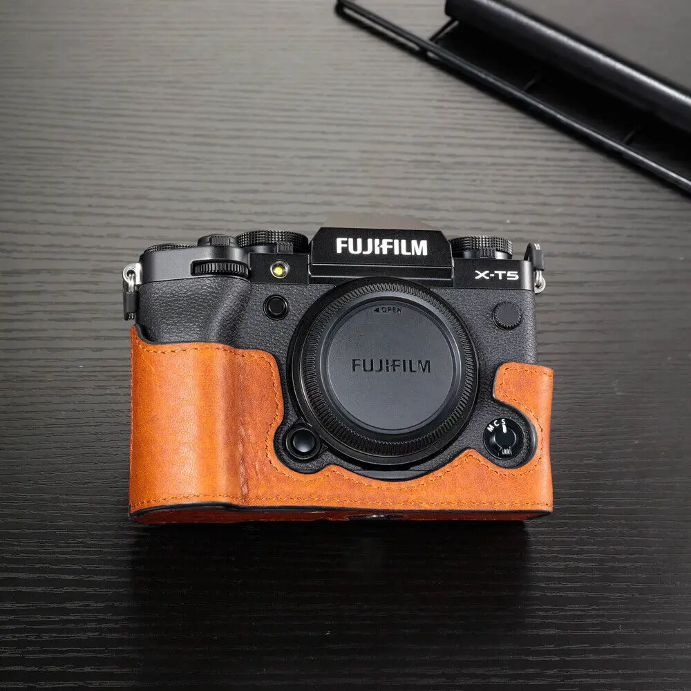 Genuine Leather Fuji XT5 Camera Bag Case Half Body Handmade Bag For Fujifilm  New