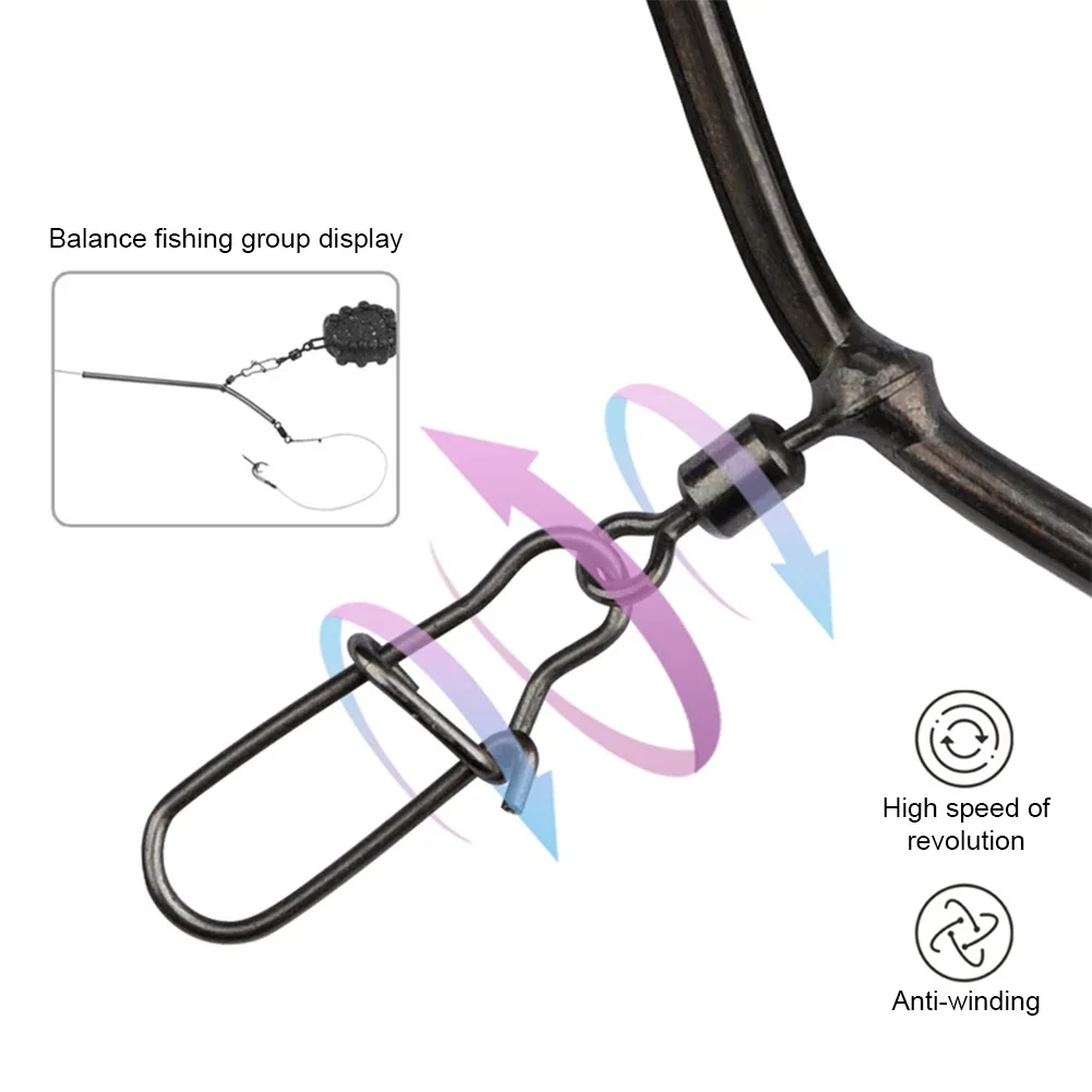 5Pcs Carp Fishing Accessories Anti-tangle Leger Booms With Hook Snap Swivels For Method Feeder Boilie Bait Cage Fish Tackle