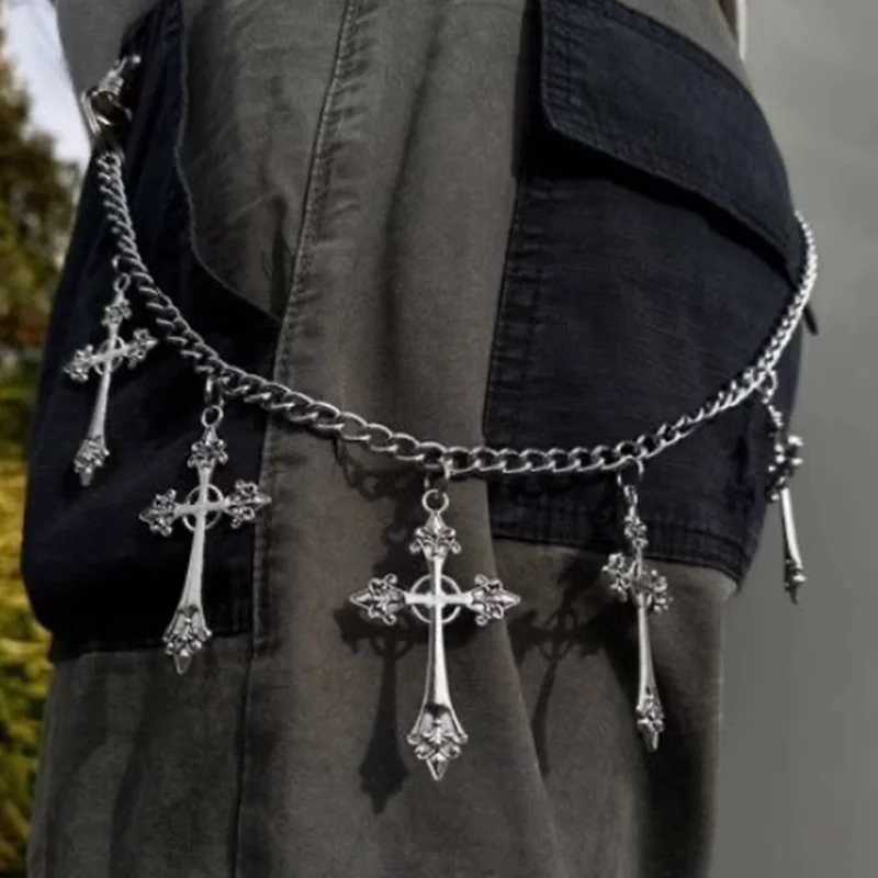 Fashion Cross Metal Belts Women Vintage Waist Chain Pendant Waist Belts Dress Jeans 1 Pc