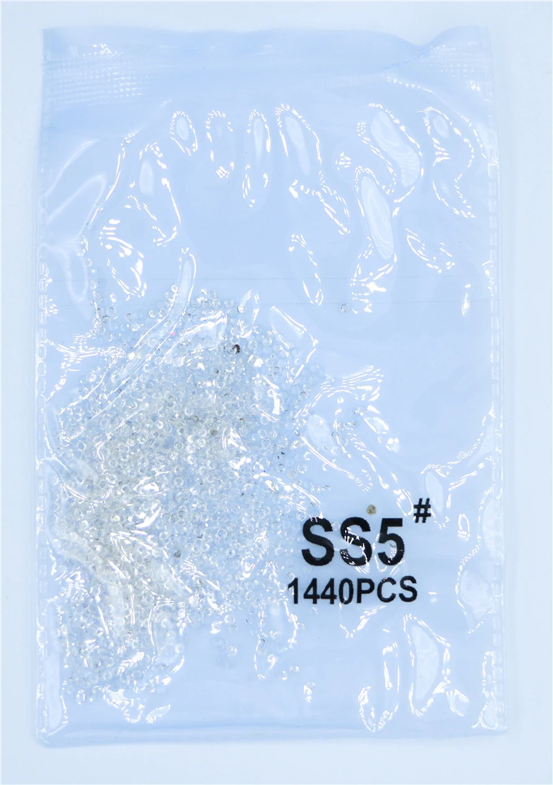 Strass Top Gillter SS3-SS8 1440 pièces, Cristal AB doré 3D Non Hotfix, Strass à dos plat et décorations en strass pour tissus, vêtements et nail art
