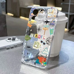 Stylish Travel - Themed Collage Pattern Phone Case Cover for Xiaomi 11 Lite5G (1)
