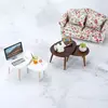 1Set 1:12 Dollhouse Miniature Triangle Coffee Table Computer Desk Tea Table Model Living Room Furniture Home Decor Toy 1