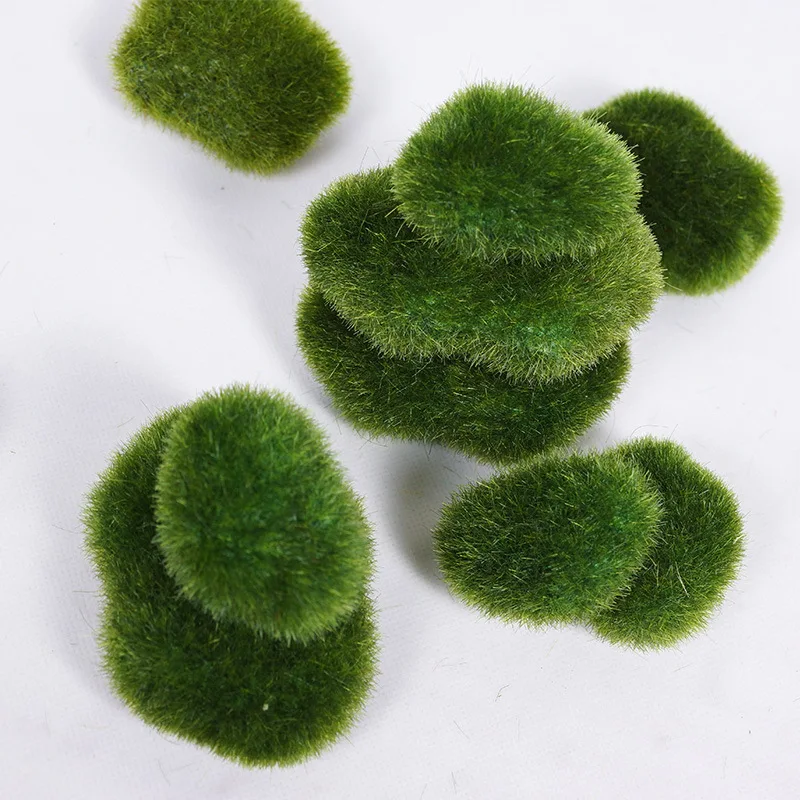 Garden Decor Moss Balls Rocks Figurines Miniatures 10pcs