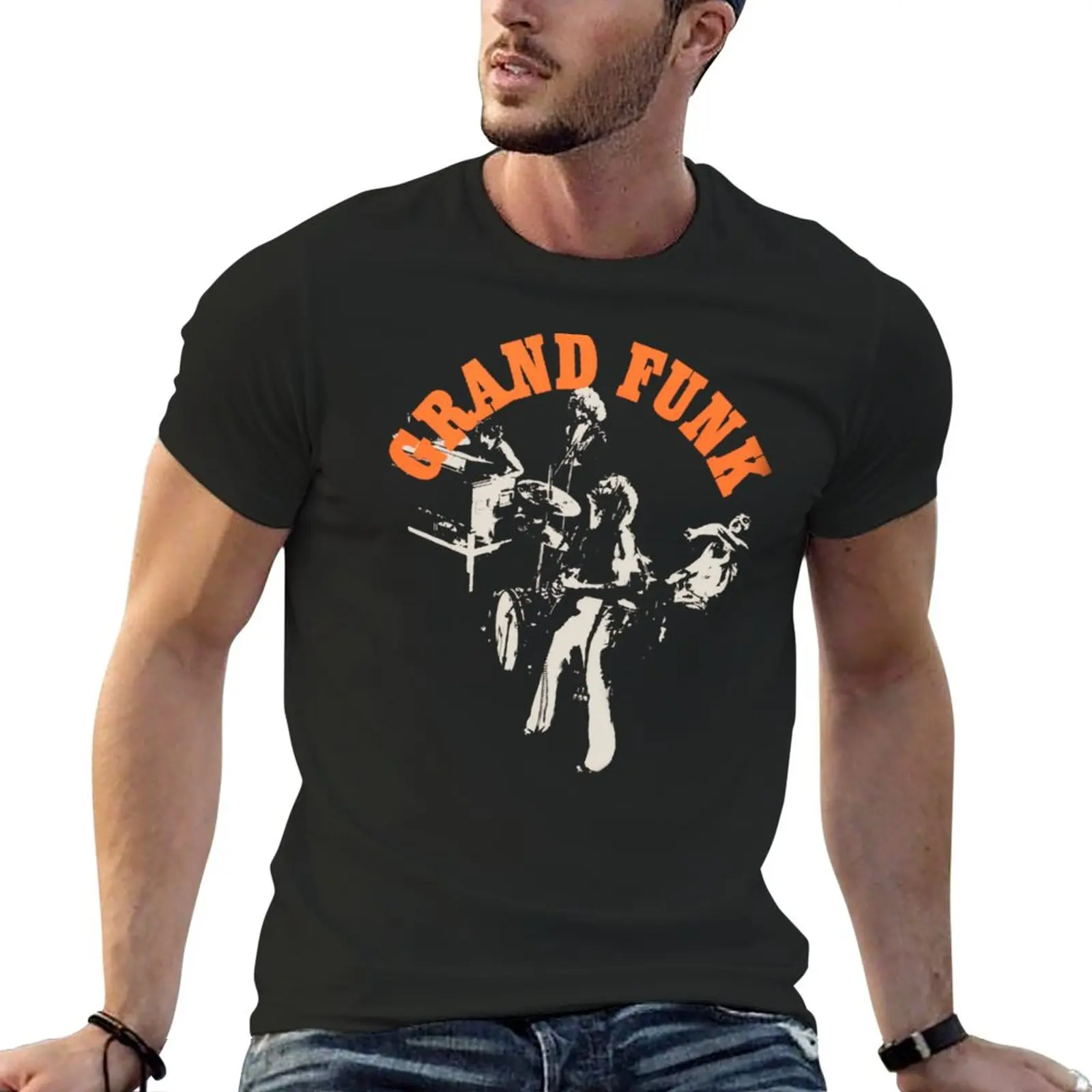 

New GRAND FUNK RAILROAD T-Shirt plus size tops sweat shirts T-shirt short plain white t shirts men