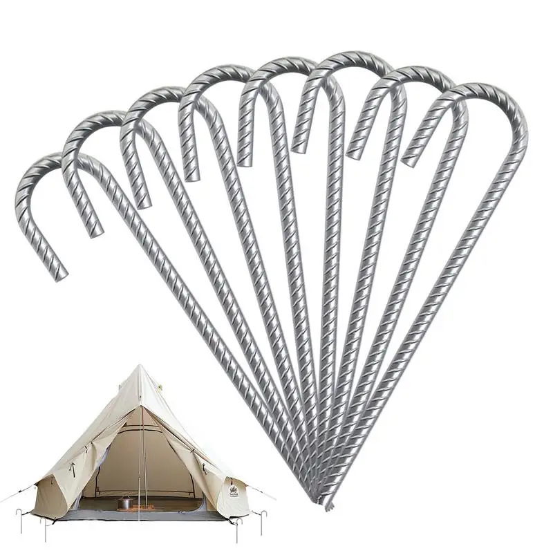 Heavy Duty 12 Inch J Hook Rebar Stakes for Outdoors