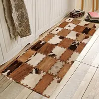 Western Patchwork Cow Fur Print Kitchen Mat Entrance Doormat Home Decor Bedroom Floor Mat Non-Slip Bath Foot Pad Home Decor 2